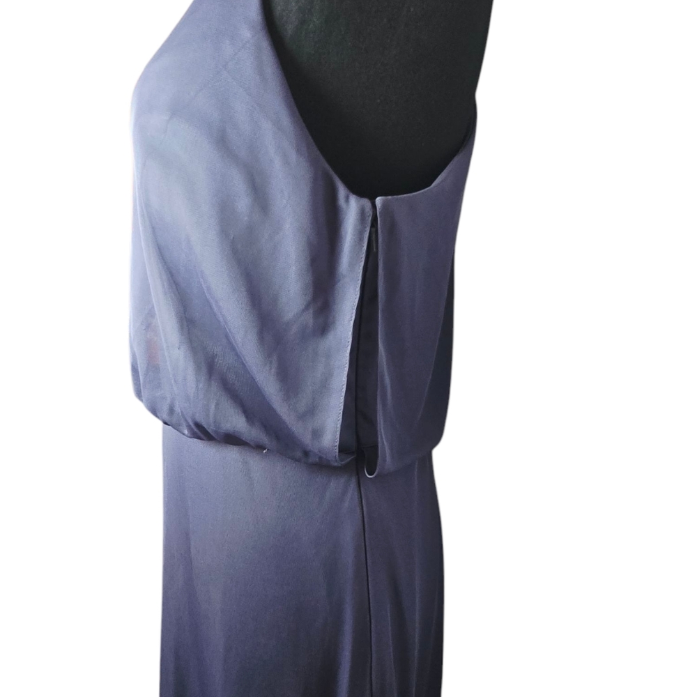 Alfred Sung D739 Deep Onyx Gown Sz 10 Formal Spaghetti Strap Evening Dress 60” - Picture 8 of 15